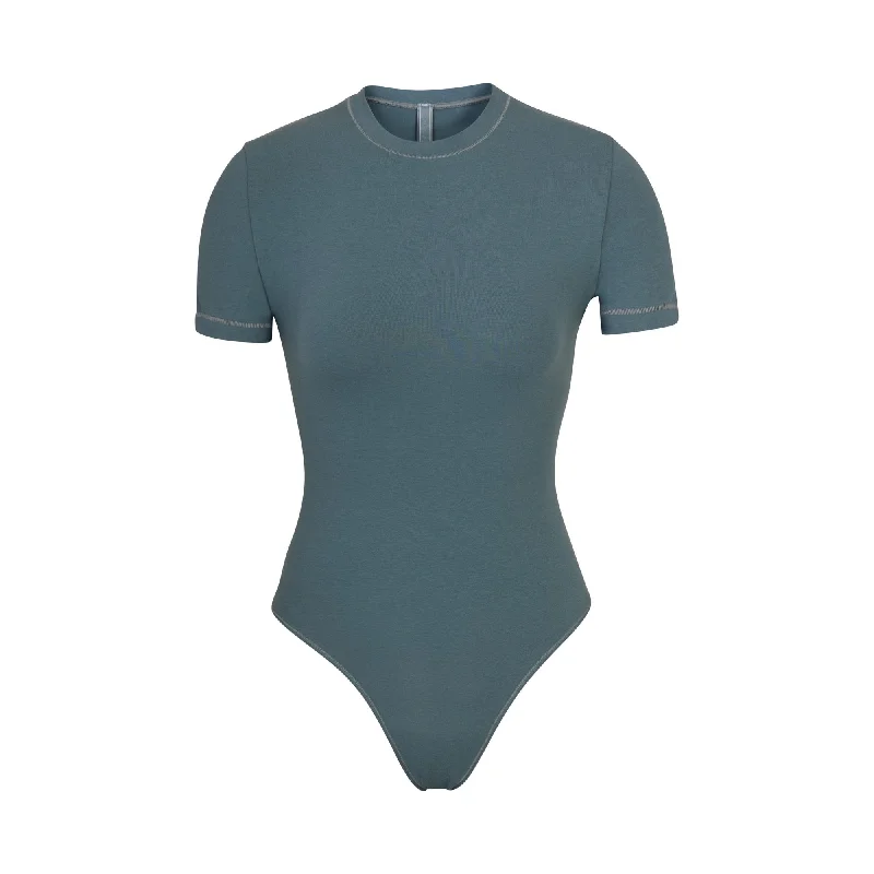 COTTON JERSEY T-SHIRT BODYSUIT | KYANITE