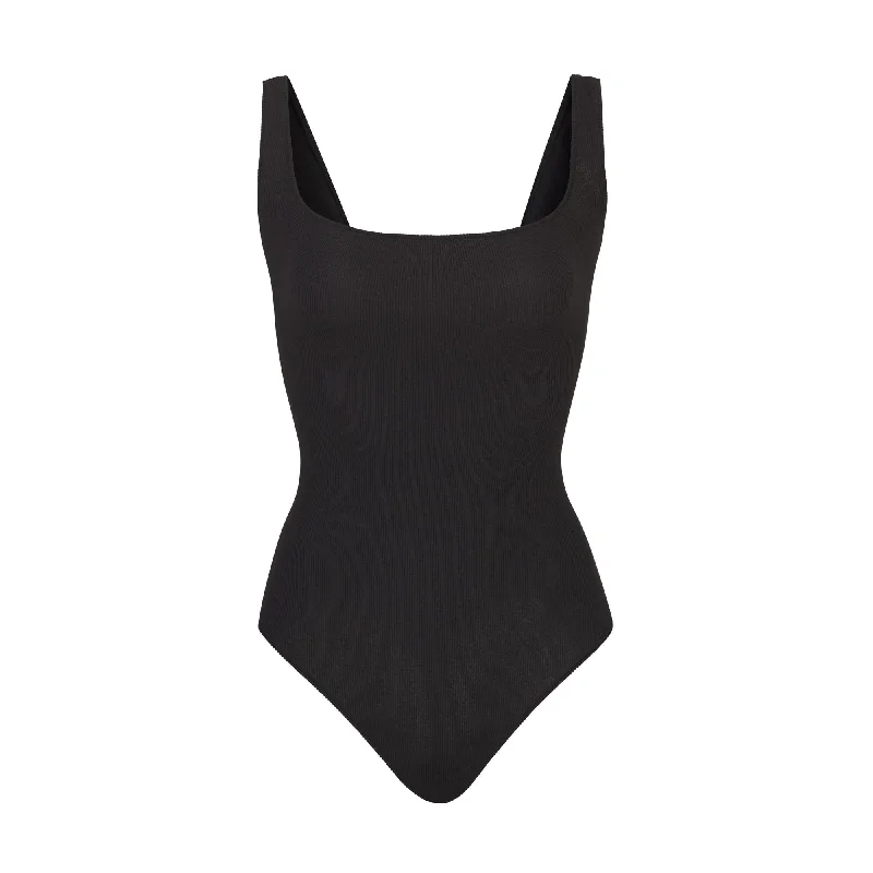 COTTON RIB BODYSUIT | SOOT