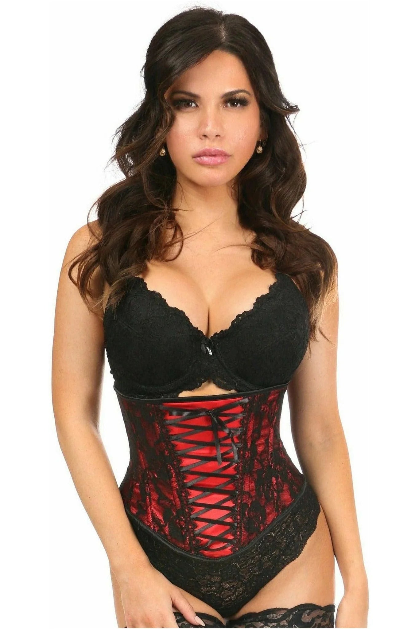 Lavish Lace Over Satin Waist Corset L/XL