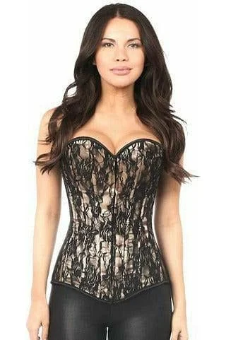 Lavish Lace Overlay Satin Corset