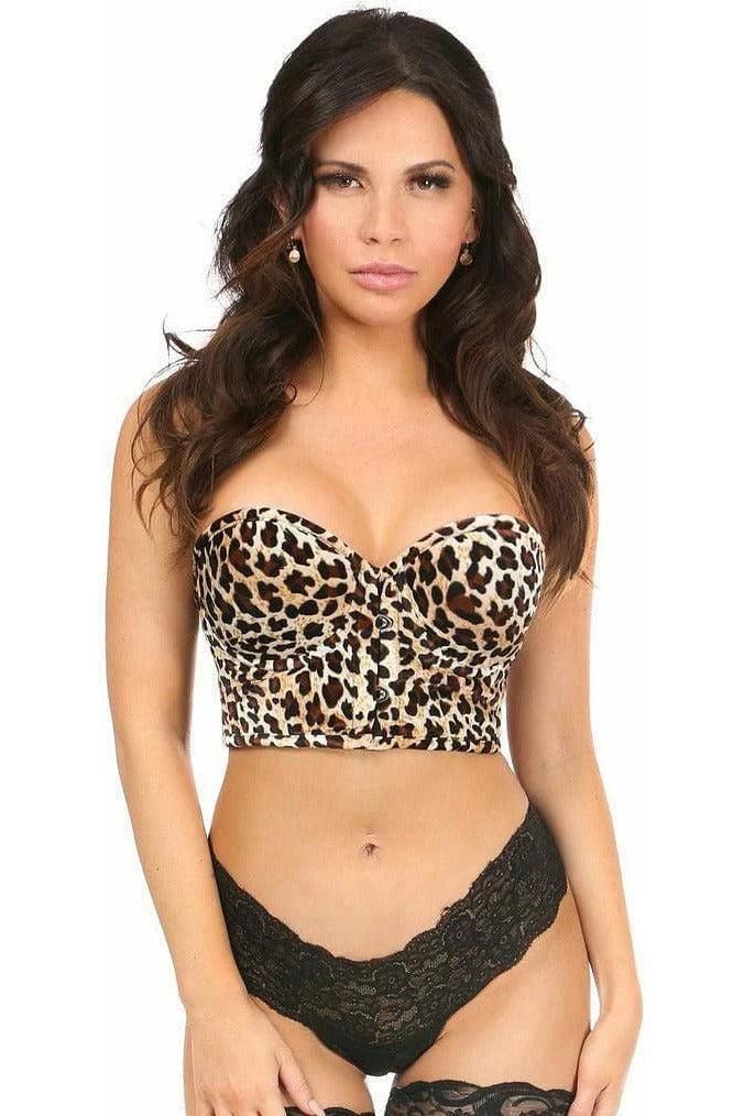 Lavish Velvet Leopard Cropped Bustier