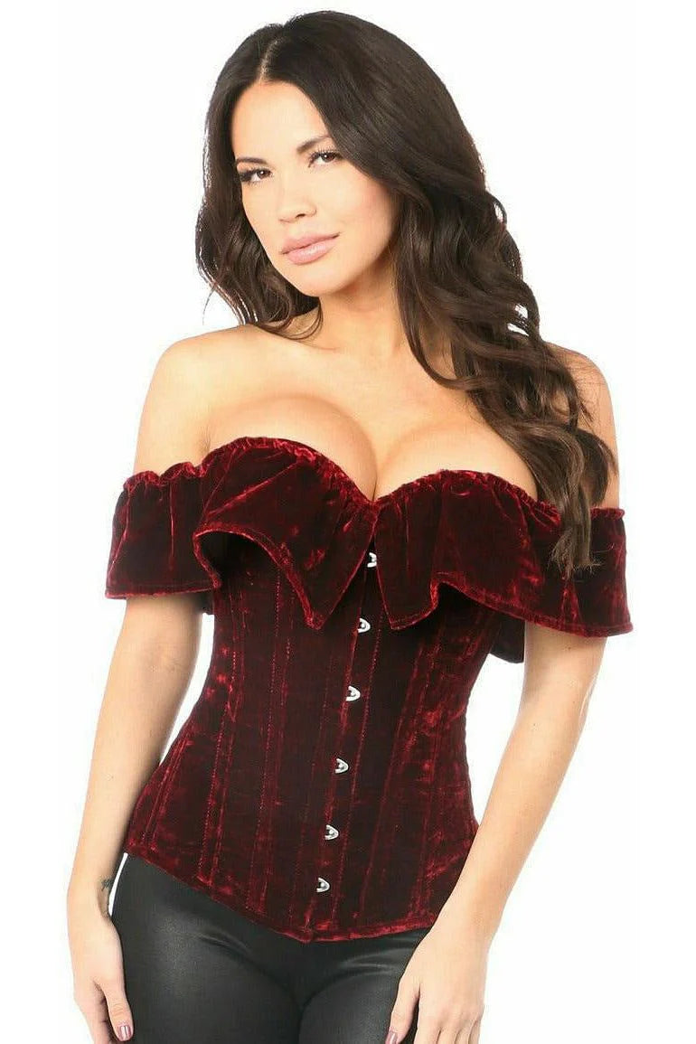 Lavish Velvet Steel Boned Overbust Corset 3X/6X