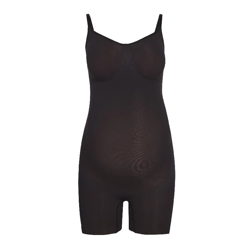 MATERNITY SCULPTING BODYSUIT MID THIGH | ONYX