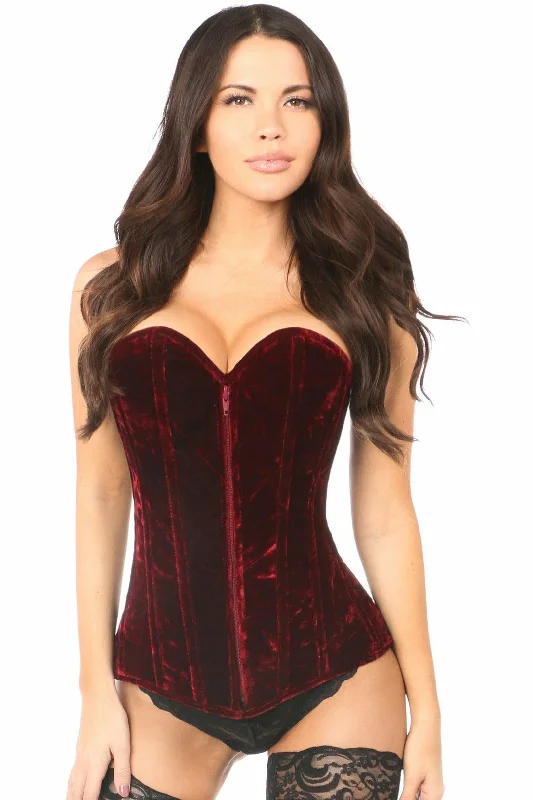 Queen Lavish Crushed Velvet Overbust Corset