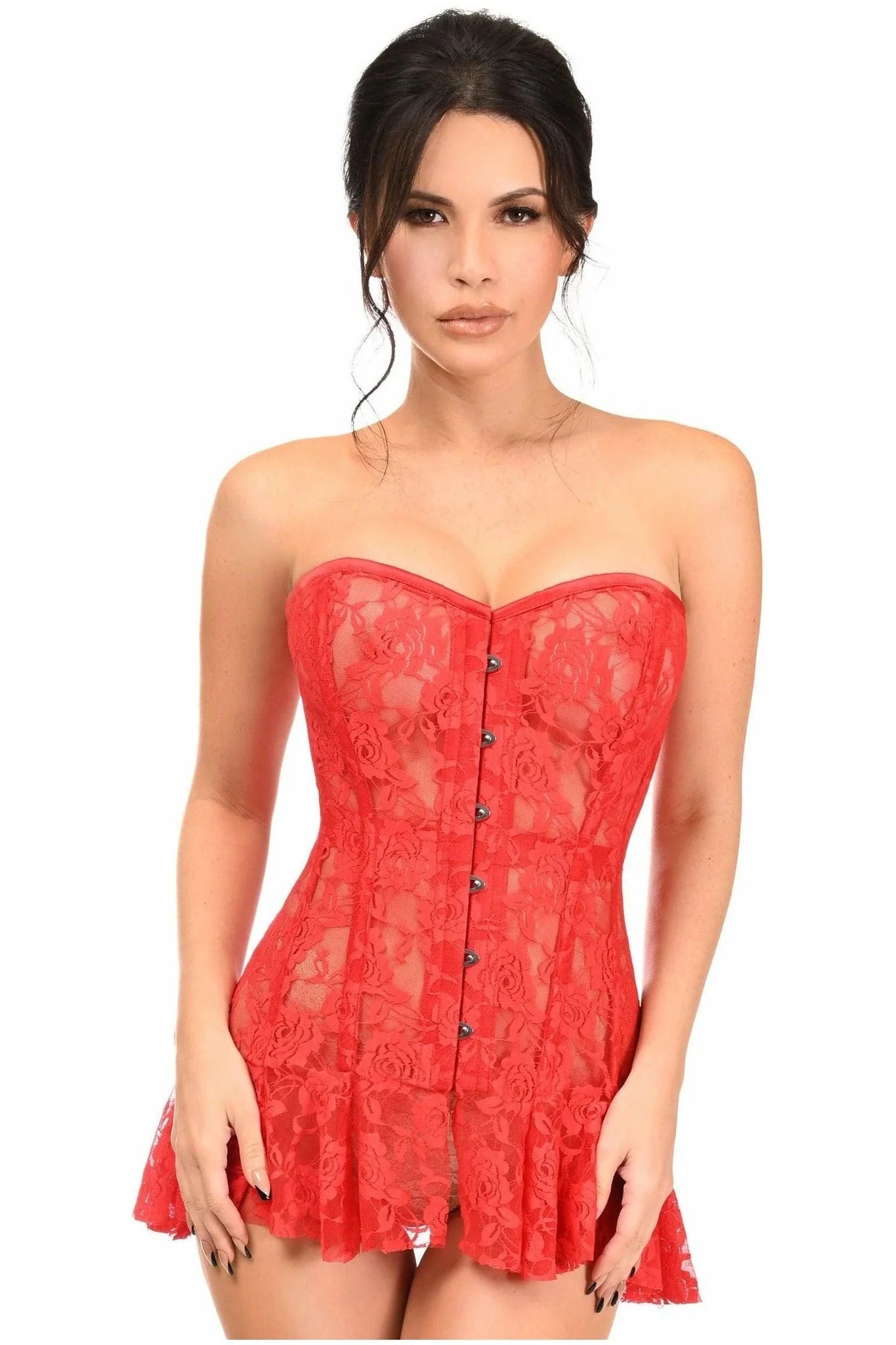 Queen Lavish  Sheer Lace Corset Dress