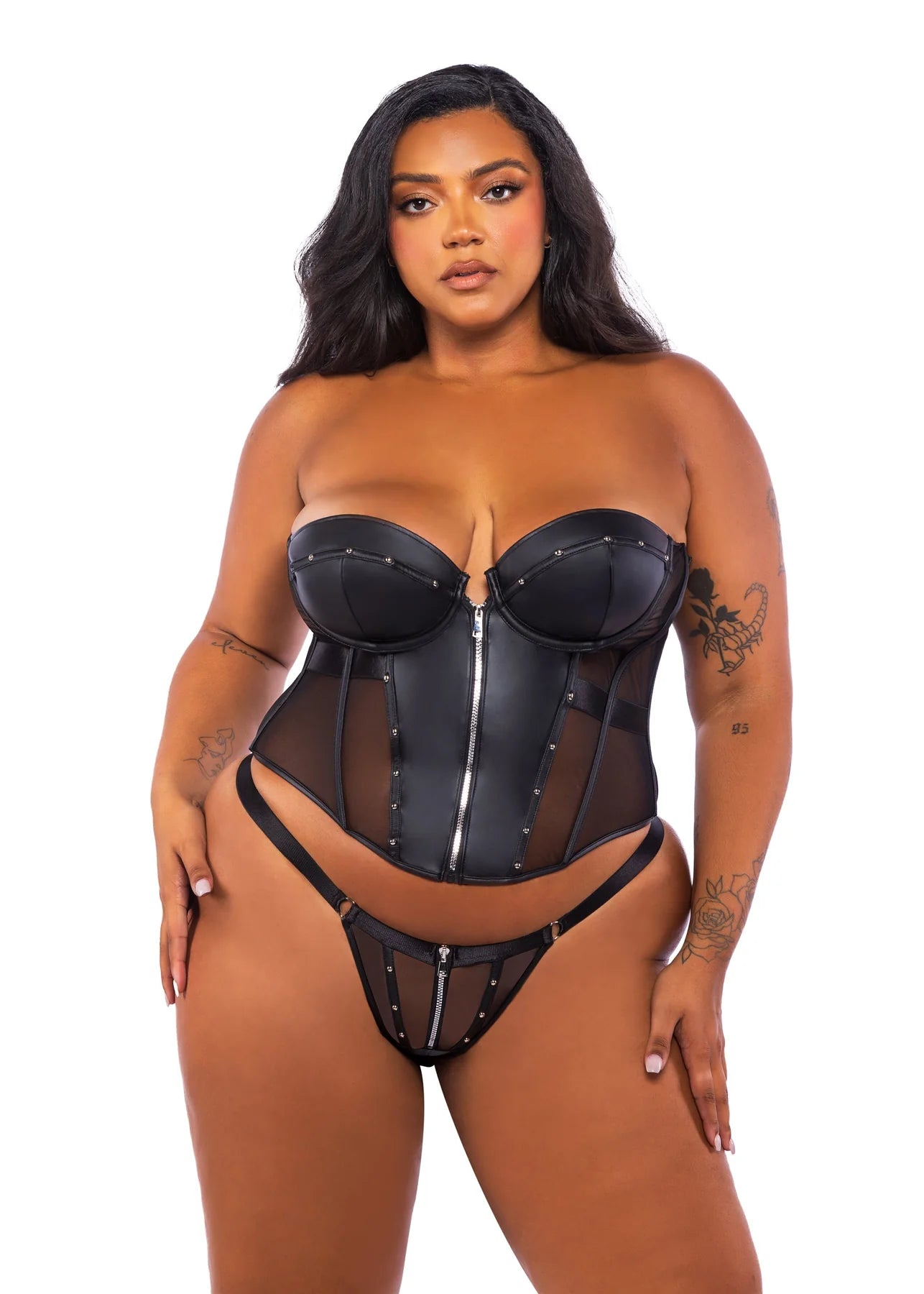 Queen Lust & Leather Corset Set