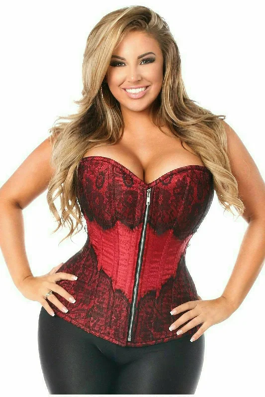 Queen Size Top Drawer Eyelash Lace Brocade Corset