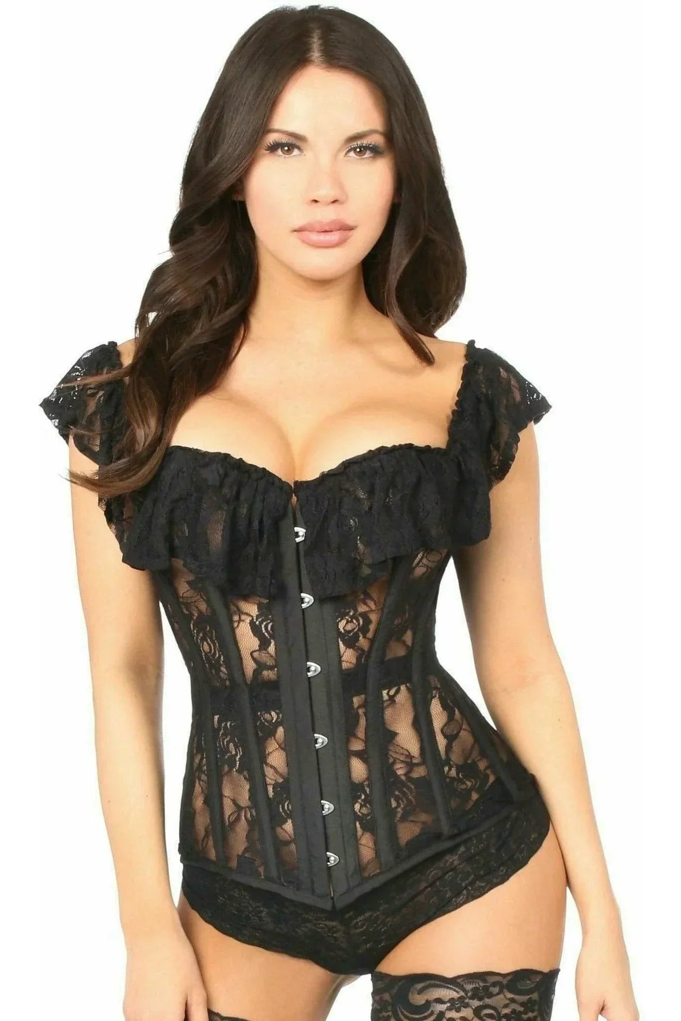 Queen Top Drawer Sheer Lace Steel Boned Corset