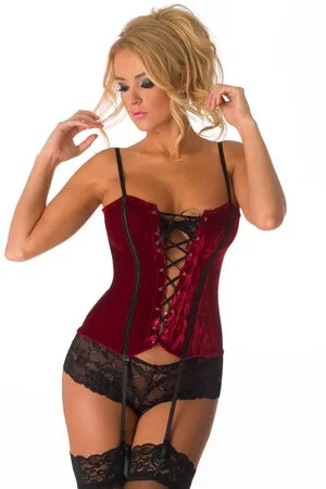 Seductive Red Velvet Corset