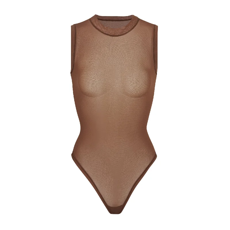 SUMMER MESH MOCK NECK BODYSUIT | JASPER