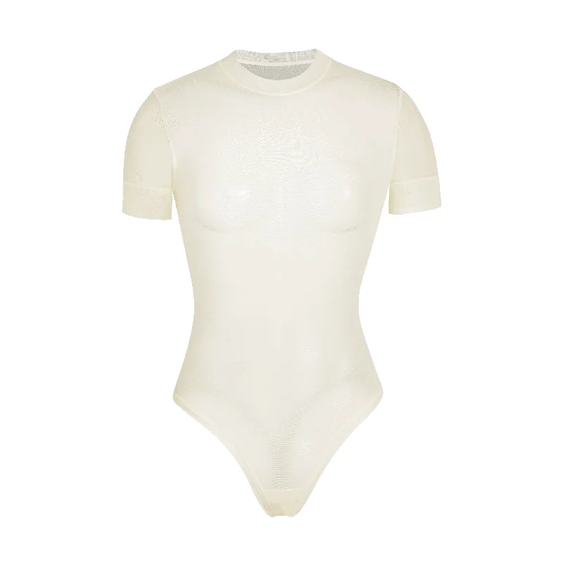 SUMMER MESH T-SHIRT BODYSUIT | BONE