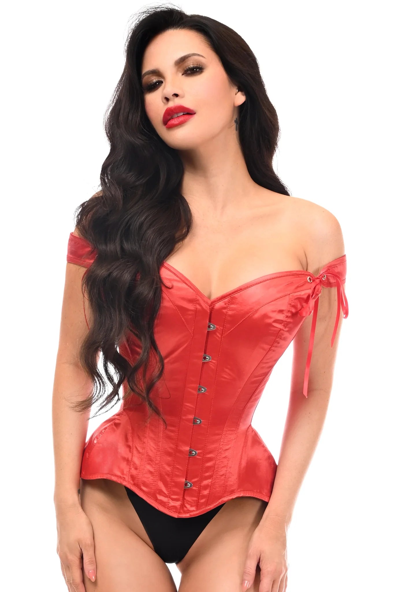 Top Drawer Satin Steel Boned Corset w/Straps