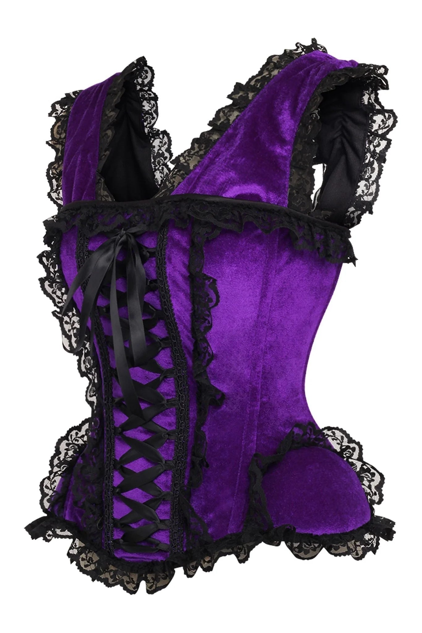 Top Drawer Velvet & Lace Corset w/Cap Sleeves