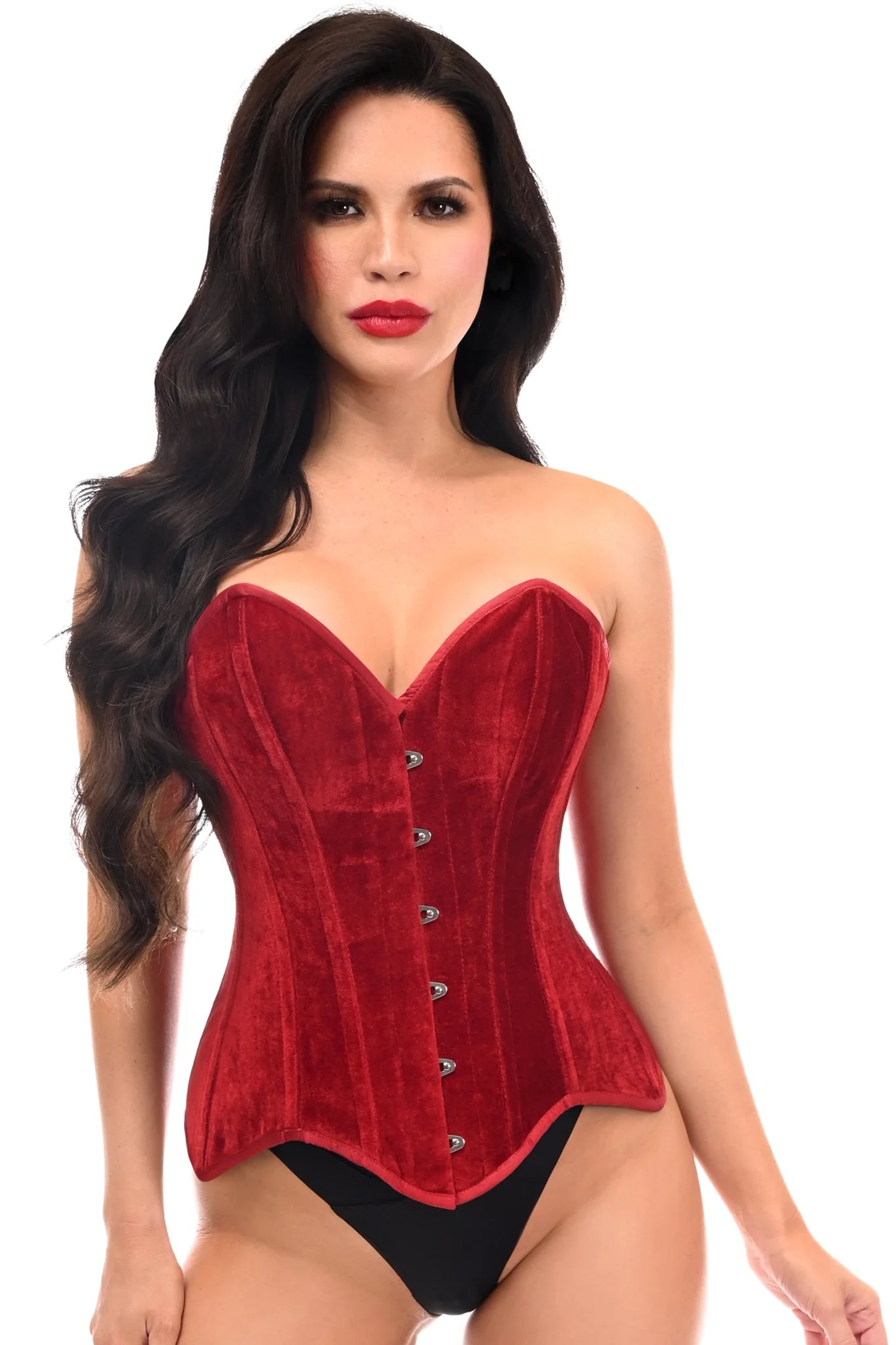 Top Drawer Velvet Steel Boned Overbust Corset