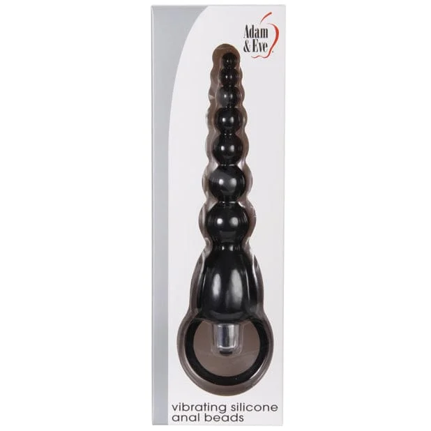 Adam & Eve - Vibrating Silicone Anal Beads (Black)