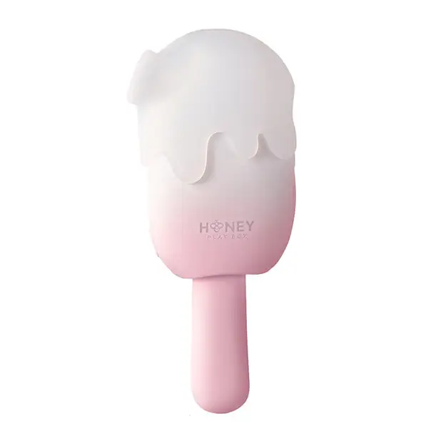 Bite Me Sucking, Tapping & Vibrating Cream Pop Stimulator - Pink/White