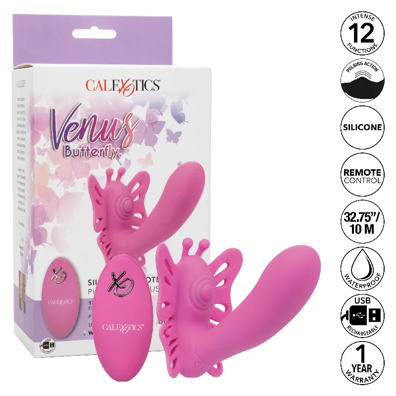 California Exotics - Venus Butterfly Silicone Remote Pulsating Venus G Spot Vibrator (Pink)