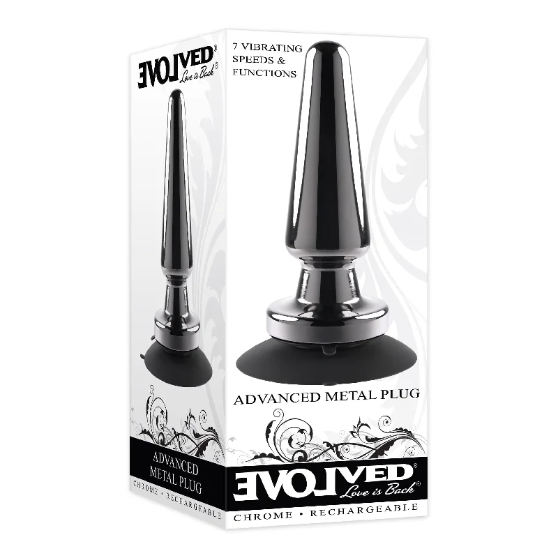 Evolved - Vibrating Metal Anal Plug with Suction Cup