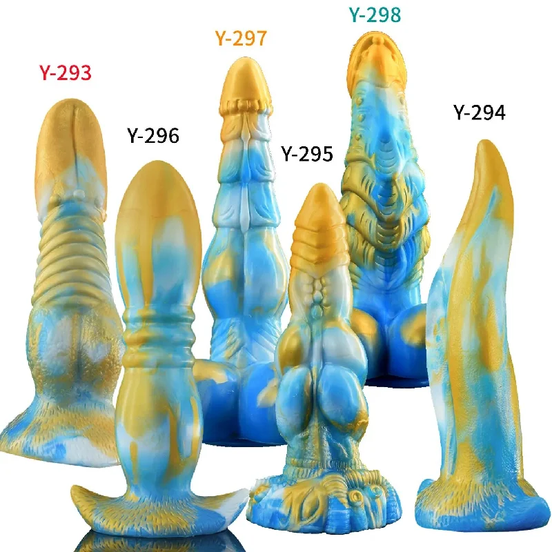 FAAK Multi Color Monster Large Dildo Silicone Anal Plug With Suction Cup Sex Toys For Women Men Knot Penis Female Masturbator