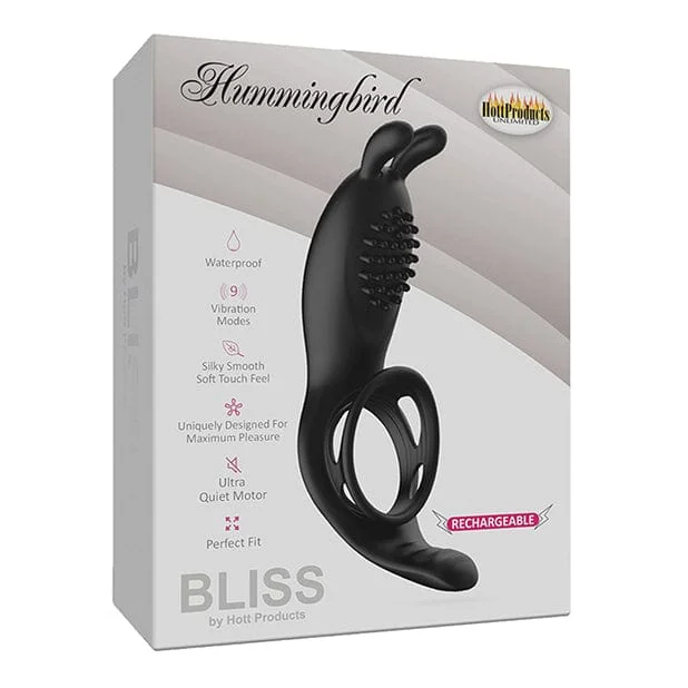 Hott Products - Bliss Hummingbird Vibrating Cock Ring (Black)