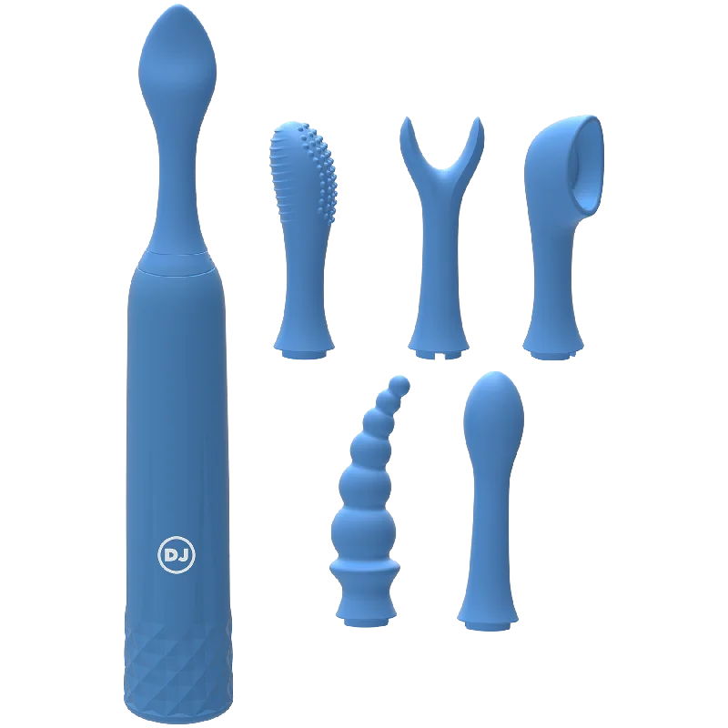 iVibe Select iQuiver 7 Piece Set Clit Vibrator - Periwinkle Blue