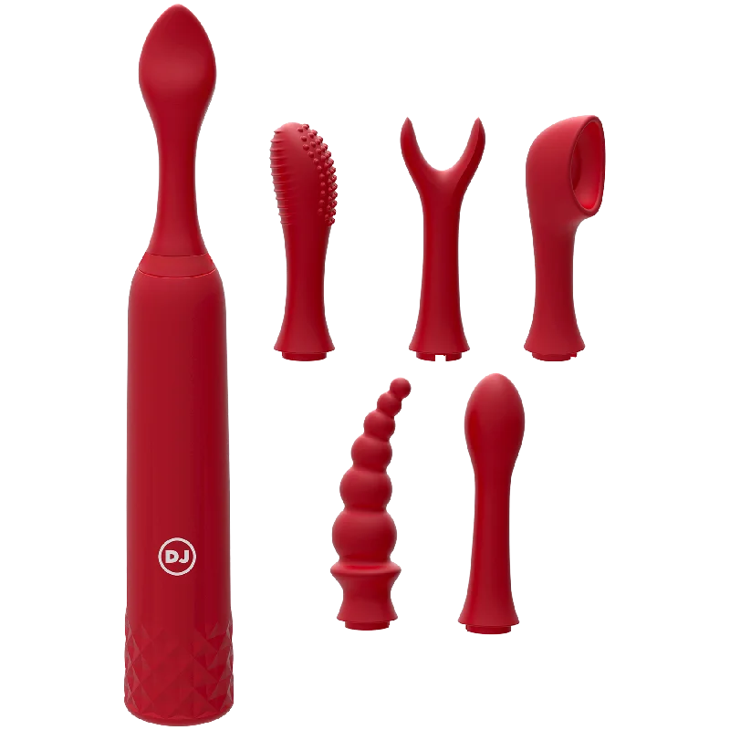 iVibe Select iQuiver 7 Piece Set Clit Vibrator - Red Velvet