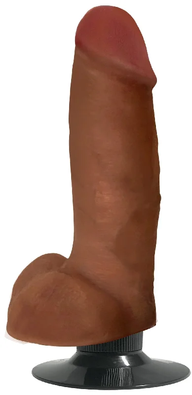 Jock Dark Bareskin Vibrating Dildo with Balls - 7 Inch