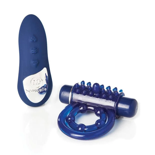 Nu Sensuelle - Remote Control Rechargeable Bullet Vibrator Cock Ring (Blue)