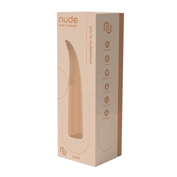 NUDE Laurel Rechargeable Travel Massager - Tan