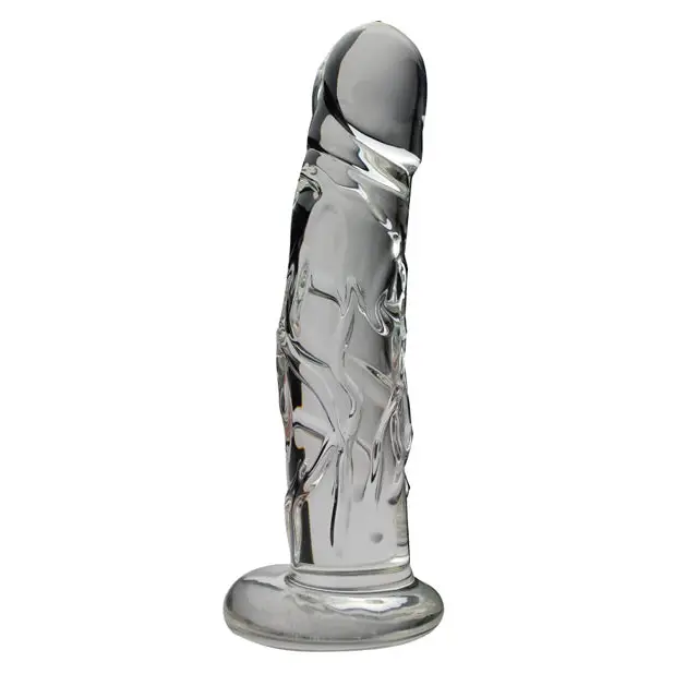 Realistic 8.5 in. Glass Dildo With Base Clear