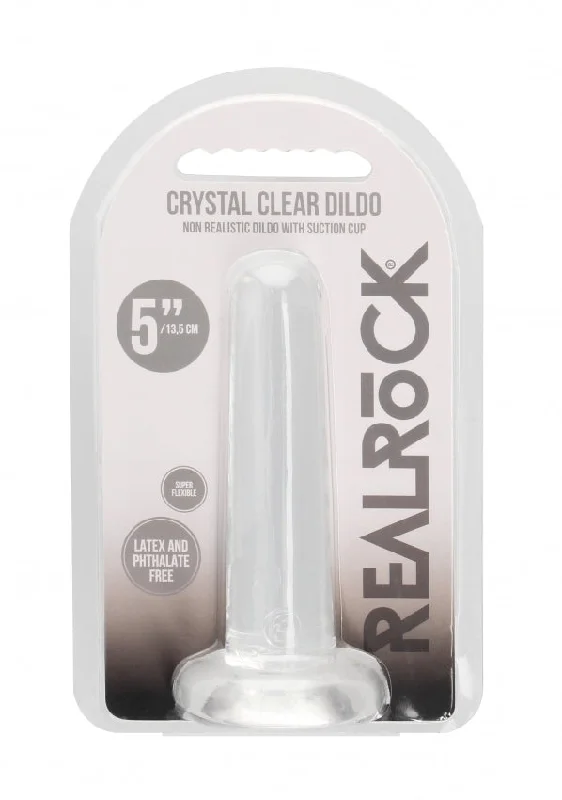 Realrock Crystal Clear - Non Realistic Dildo With Suction Cup 5.3'' / 13.5cm - Transparent