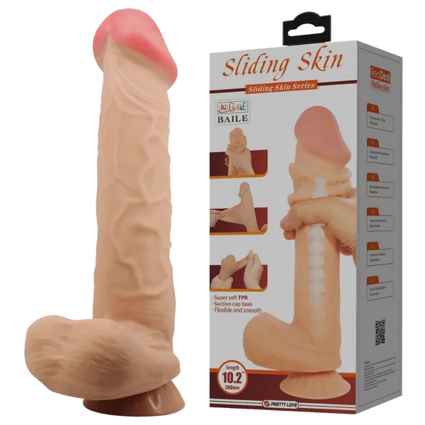 Sliding Skin Series 10.2" Dildo - Multiple Colours