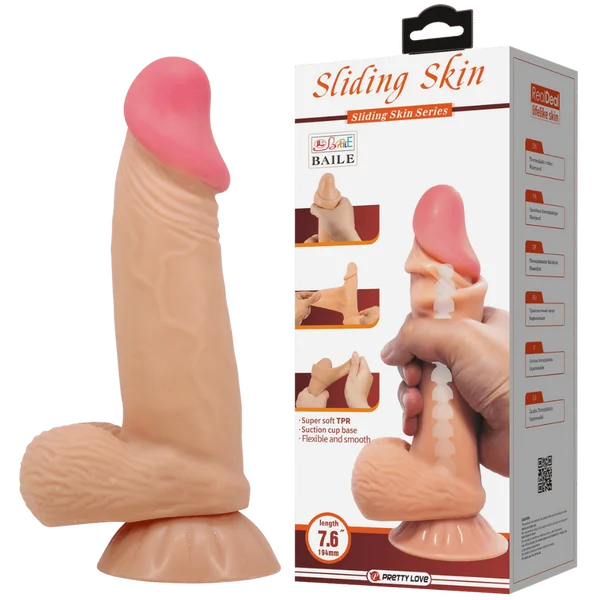 Sliding Skin Series 7.6" Dildo - Multiple Colours