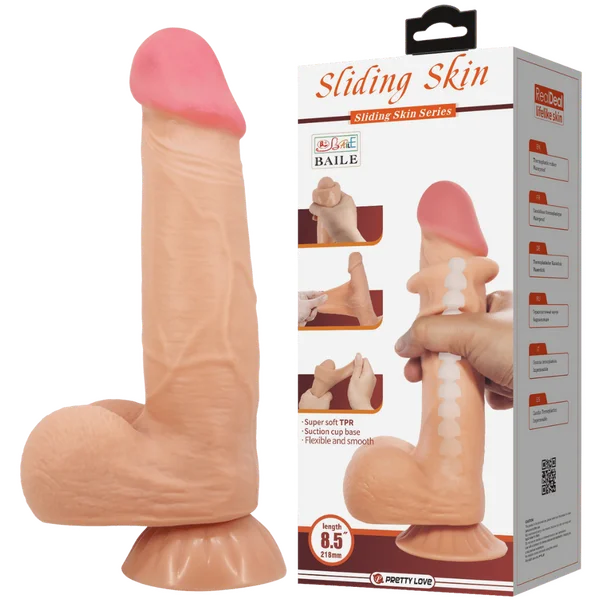 Sliding Skin Series 8.5" Dildo - Multiple Colours