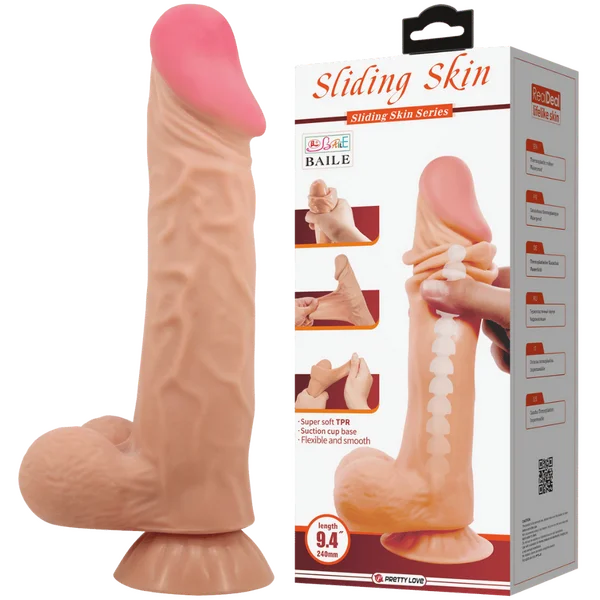 Sliding Skin Series 9.4" Dildo - Multiple Colours