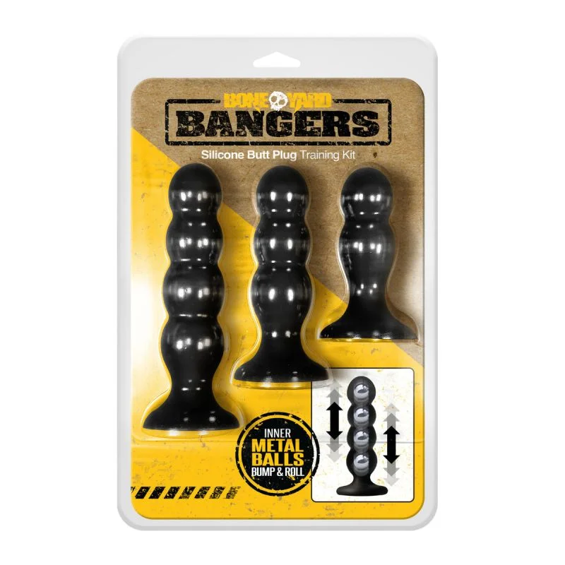 Bangers Silicone Ass Training Kit 3 Pieces - Black