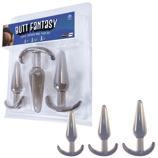 Butt Fantasy - Triple Tapered Anal Plug Set - Multiple Colours