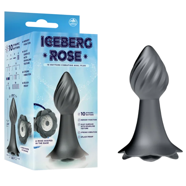 Iceberg Rose - 10 Rhythms Vibrating Anal Plug - Multiple Colours