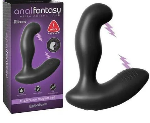 Pipedream Anal Fantasy Rechargeable Elite Electro Stim Prostate Vibe Silicone Anal Vibrator 5.25 inch Black