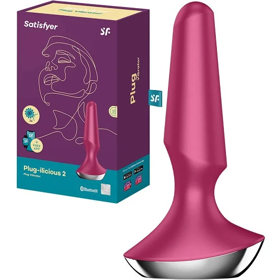 Satisfyer Plug-ilicious 2 App Controlled Vibrating Butt Plug Vibrator Berry Pink