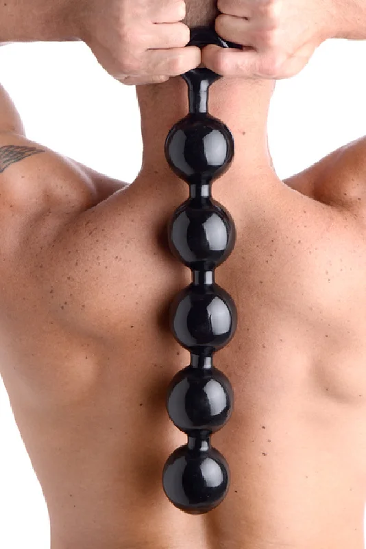 The Master Series - Black Baller Anal Beads - Black