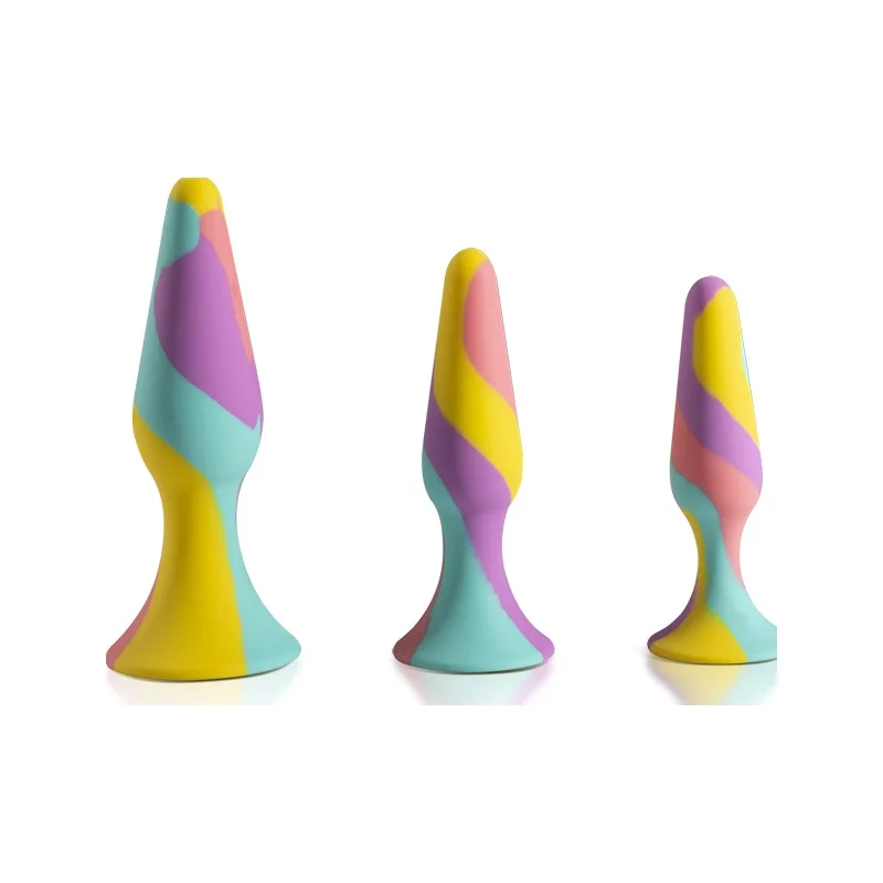 TriPlugs 3 Piece Silicone Anal Training Kit - Rainbow