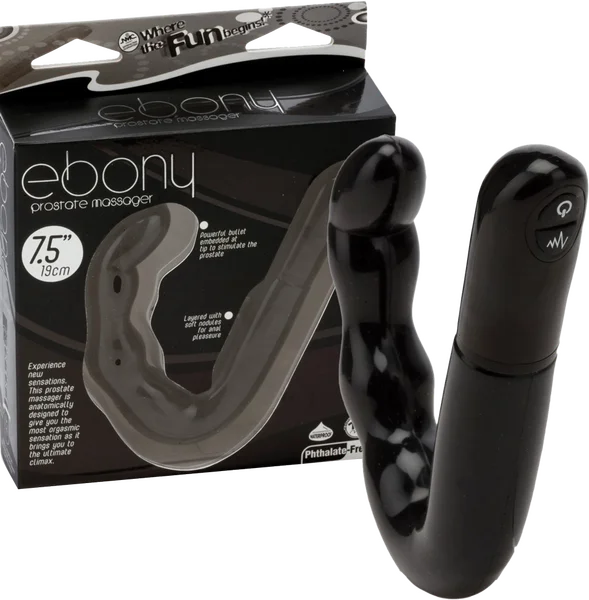 Vibrating Prostate Massager - Ebony - Black